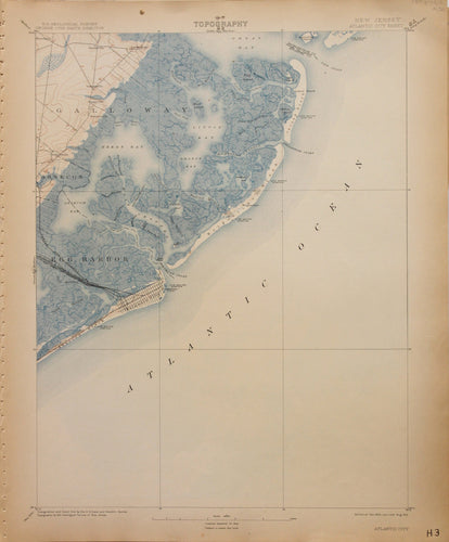 Genuine-Antique-Map-Atlantic-City--New-Jersey---1912-U-S-Geological-Survey--Maps-Of-Antiquity