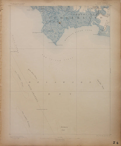 Genuine-Antique-Map-Maurice-Cove--New-Jersey---1900-U-S-Geological-Survey--Maps-Of-Antiquity