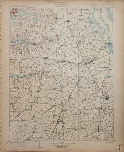 Genuine-Antique-Map-Dover-Delaware-Maryland-and-New-Jersey---1906-U-S-Geological-Survey--Maps-Of-Antiquity