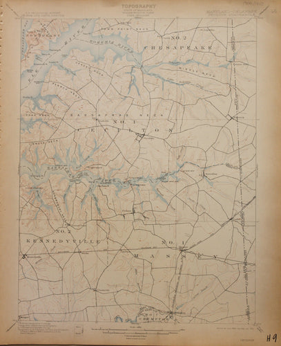 Genuine-Antique-Map-Cecilton-Maryland-Delaware--1910-U-S-Geological-Survey--Maps-Of-Antiquity