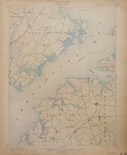 Genuine-Antique-Map-Betterton--Maryland--1907-U-S-Geological-Survey--Maps-Of-Antiquity