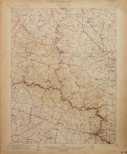 Genuine-Antique-Map-Ellicott-Maryland---1911-U-S-Geological-Survey--Maps-Of-Antiquity