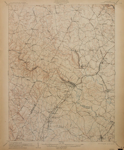 Genuine-Antique-Map-Laurel-Maryland--1912-U-S-Geological-Survey--Maps-Of-Antiquity