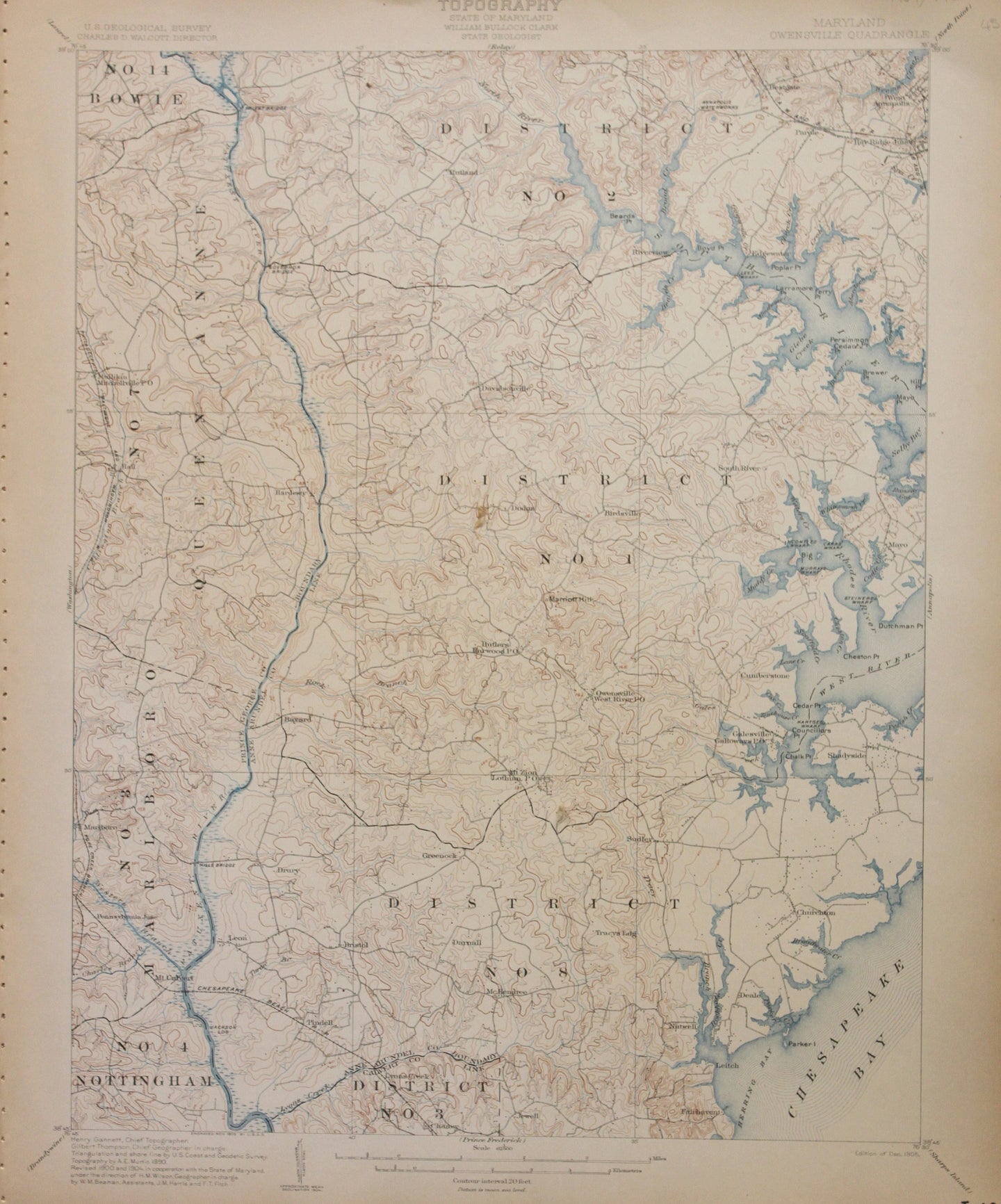 Genuine-Antique-Map-Owensville-Maryland--1905-U-S-Geological-Survey--Maps-Of-Antiquity