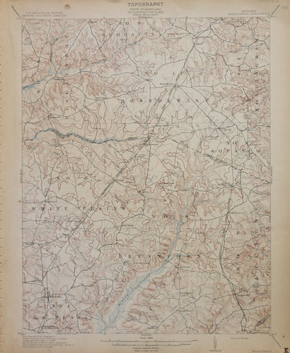 Genuine-Antique-Map-Brandywine-Maryland--1913-U-S-Geological-Survey--Maps-Of-Antiquity