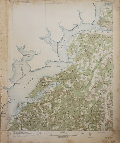 Genuine-Antique-Map-Indian-Head-Maryland--1913-U-S-Geological-Survey--Maps-Of-Antiquity