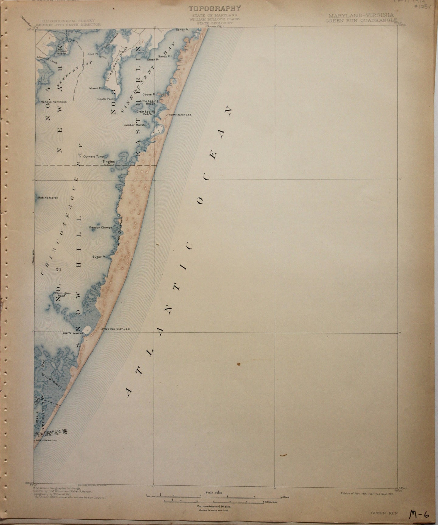 Genuine-Antique-Map-Green-Run-Maryland-Virginia--1912-U-S-Geological-Survey--Maps-Of-Antiquity