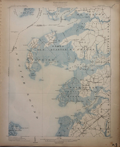 Genuine-Antique-Map-Deal-Island-Maryland--1903-U-S-Geological-Survey--Maps-Of-Antiquity