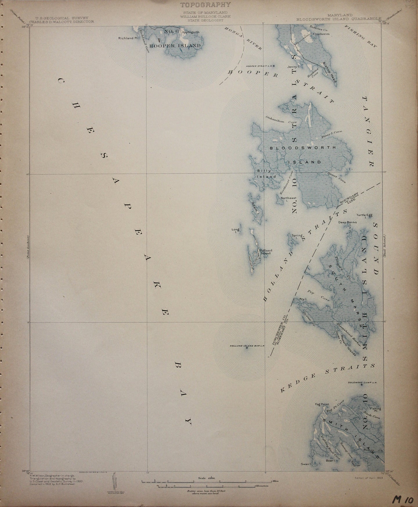 Genuine-Antique-Map-Bloodsworth-Island-Maryland--1903-U-S-Geological-Survey--Maps-Of-Antiquity