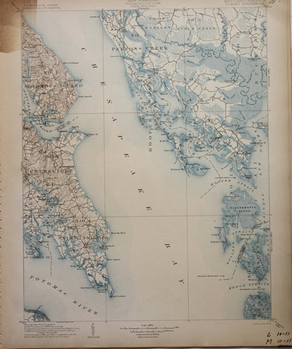 Genuine-Antique-Map-St-Mary-Maryland-Virginia--1906-U-S-Geological-Survey--Maps-Of-Antiquity