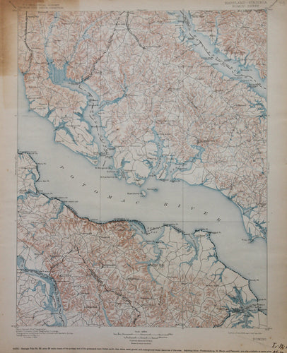 Genuine-Antique-Map-Nomini-Maryland-Virginia--1914-U-S-Geological-Survey--Maps-Of-Antiquity