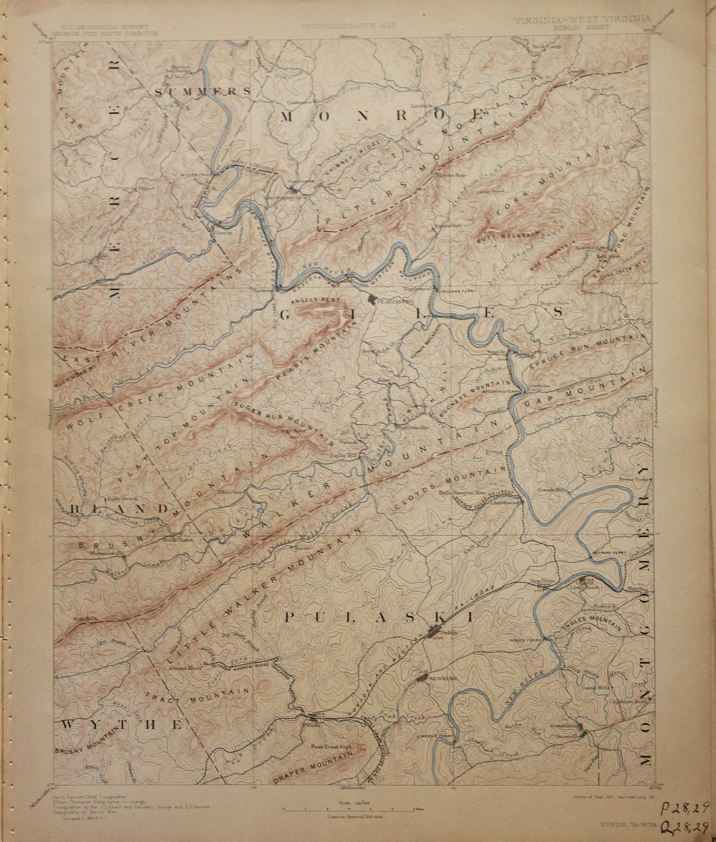 Genuine-Antique-Map-Dublin--Virginia-West-Virginia--1911-U-S-Geological-Survey--Maps-Of-Antiquity