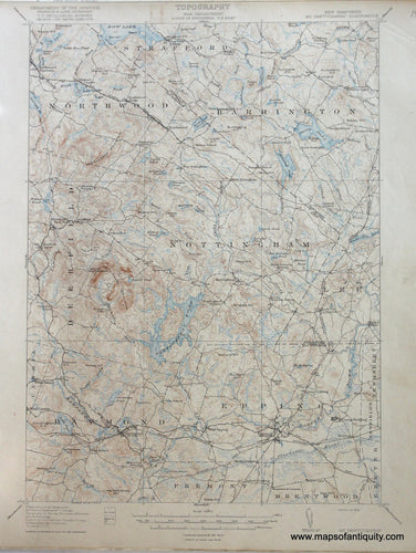 Genuine-Antique-Map-Mt-Pawtuckaway-New-Hampshire--1919-US-Geological-Survey--Maps-Of-Antiquity