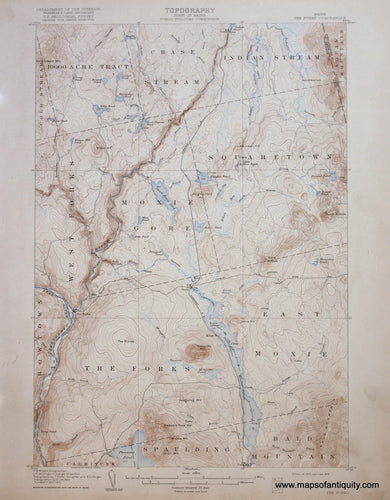 Genuine-Antique-Map-The-Forks-Maine--1918-US-Geological-Survey--Maps-Of-Antiquity