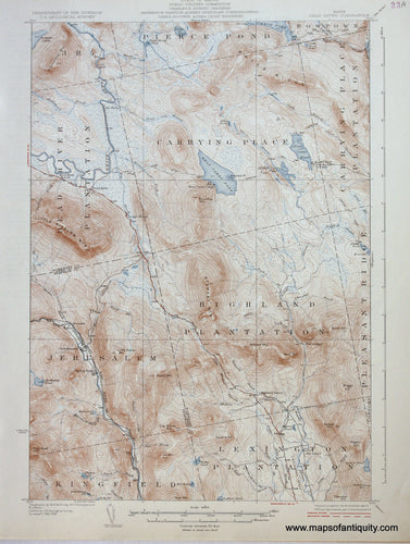 Genuine-Antique-Map-Dead-River-Maine--1928-US-Geological-Survey--Maps-Of-Antiquity