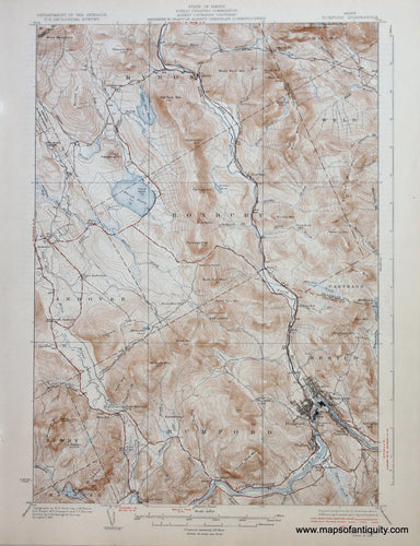 Genuine-Antique-Map-Rumford-Maine--1930-US-Geological-Survey--Maps-Of-Antiquity