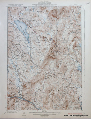 Genuine-Antique-Map-Dixfield-Maine--1929-US-Geological-Survey--Maps-Of-Antiquity