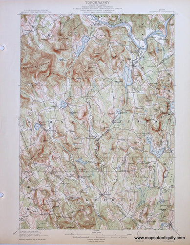 Genuine-Antique-Map-Buckfield-Maine--1913-US-Geological-Survey--Maps-Of-Antiquity