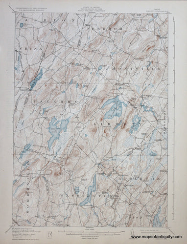 Genuine-Antique-Map-Liberty-Maine--1927-US-Geological-Survey--Maps-Of-Antiquity