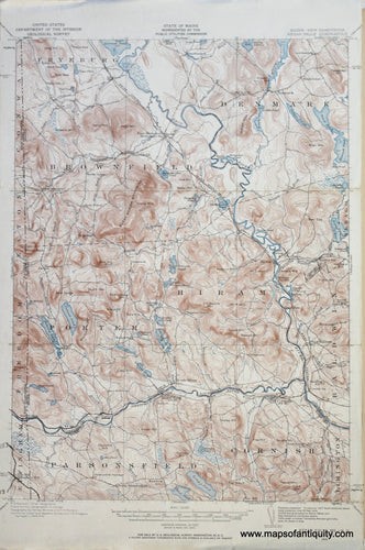 Genuine-Antique-Map-Kezar-Falls-Maine--1910-US-Geological-Survey--Maps-Of-Antiquity