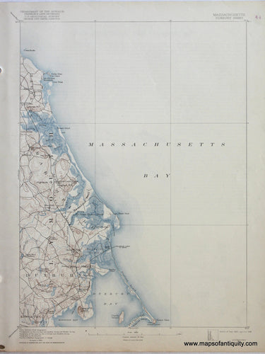 Genuine-Antique-Map-Duxbury-Massachusetts--1918-US-Geological-Survey--Maps-Of-Antiquity