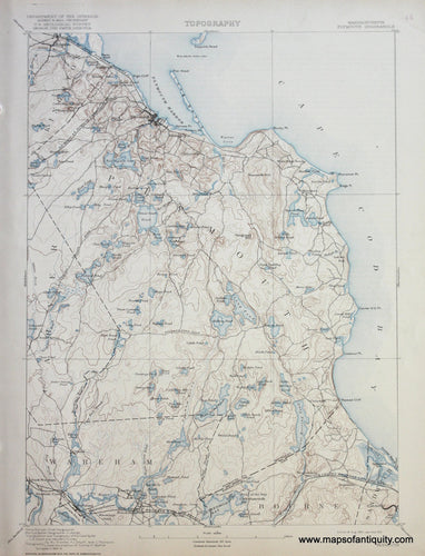 Genuine-Antique-Map-Plymouth-Massachusetts--1921-US-Geological-Survey--Maps-Of-Antiquity