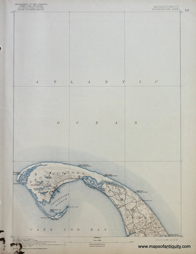 Genuine-Antique-Map-Provincetown-Massachusetts--1921-US-Geological-Survey--Maps-Of-Antiquity