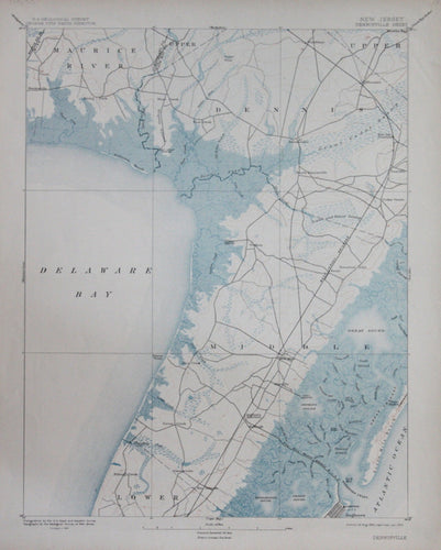 Genuine-Antique-Topographic-Map-Dennisville-New-Jersey--New-Jersey--1910-U-S-Geological-Survey--Maps-Of-Antiquity