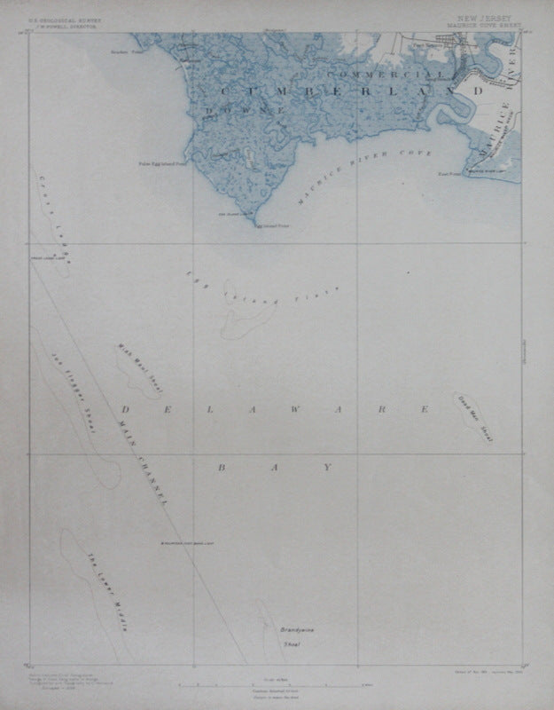 Genuine-Antique-Topographic-Map-Maurice-Cove-New-Jersey--New-Jersey--1900-U-S-Geological-Survey--Maps-Of-Antiquity