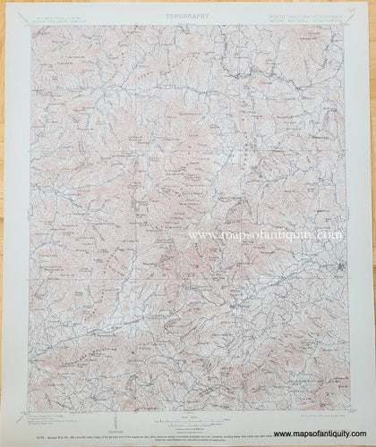 Genuine-Antique-Topographic-Map-North-Carolina-Tennessee-Mount-Mitchell-Quadrangle-1907-US-Geological-Survey-Maps-Of-Antiquity