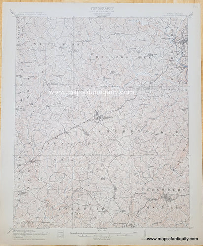 Genuine-Antique-Topographic-Map-North-Carolina-Lincolnton-Quadrangle-1911-US-Geological-Survey-Maps-Of-Antiquity