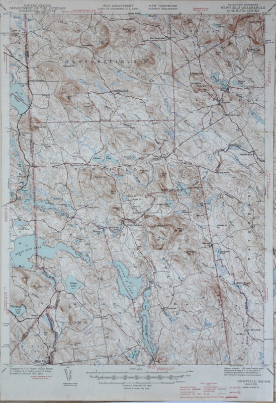 Genuine-Antique-Topographic-Map-Newfield-Maine-New-Hampshire--Maine-New-Hampshire---1944-U-S-Geological-Survey--Maps-Of-Antiquity