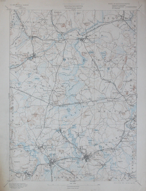 Genuine-Antique-Topographic-Map-Framingham-Massachusetts--Massachusetts--1905-U-S-Geological-Survey--Maps-Of-Antiquity