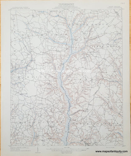 Genuine-Antique-Topographic-Map-North-Carolina-Coharie-Quadrangle-1909-US-Geological-Survey-Maps-Of-Antiquity