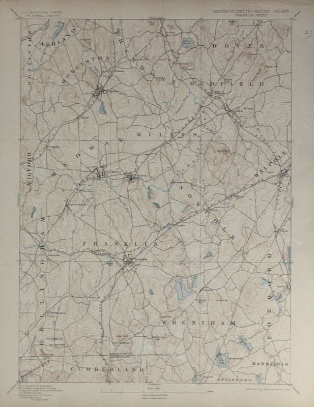 Genuine-Antique-Topographic-Map-Franklin-Massachusetts-Rhode-Island--Massachusetts-Rhode-Island--1906-U-S-Geological-Survey--Maps-Of-Antiquity