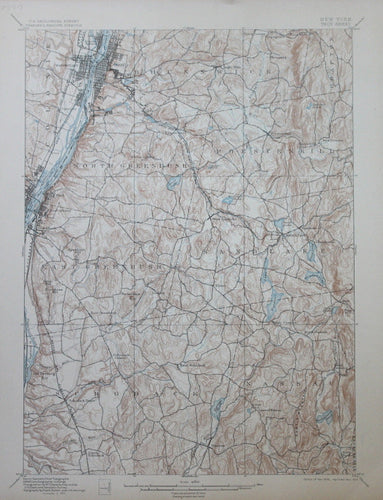 Genuine-Antique-Topographic-Map-Troy-New-York--New-York--1907-U-S-Geological-Survey--Maps-Of-Antiquity