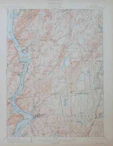 Genuine-Antique-Topographic-Map-West-Point-New-York--New-York---1908-U-S-Geological-Survey--Maps-Of-Antiquity