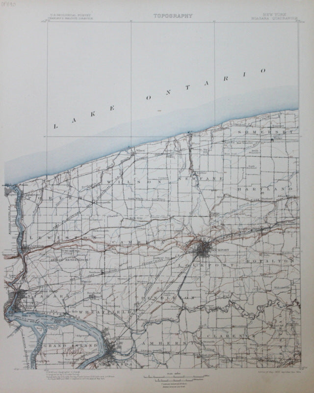 Genuine-Antique-Topographic-Map-Niagara-New-York--New-York---1904-U-S-Geological-Survey--Maps-Of-Antiquity