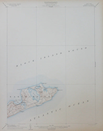 Genuine-Antique-Topographic-Map-Montauk-New-York--New-York---1904-U-S-Geological-Survey--Maps-Of-Antiquity