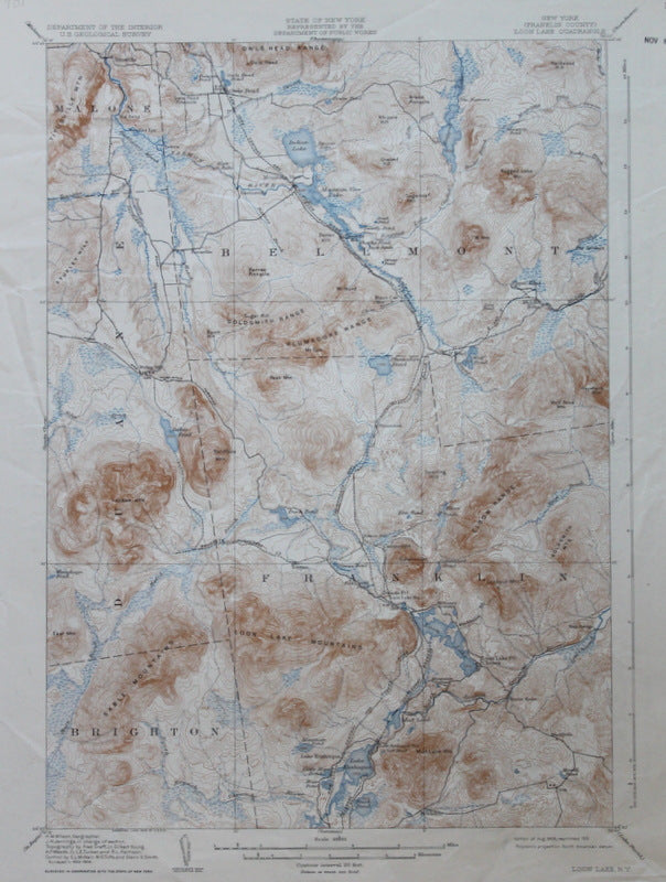 Genuine-Antique-Topographic-Map-Loon-Lake-New-York--New-York---1931-U-S-Geological-Survey--Maps-Of-Antiquity