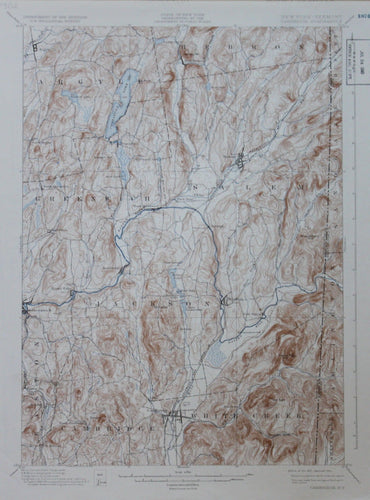 Genuine-Antique-Topographic-Map-Cambridge-New-York-Vermont--New-York-Vermont---1934-U-S-Geological-Survey--Maps-Of-Antiquity