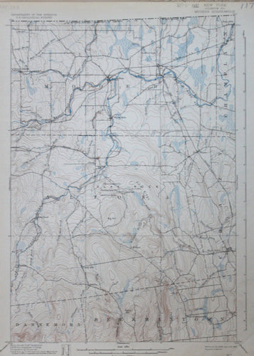 Genuine-Antique-Topographic-Map-Mooers-New-York--New-York---1932-U-S-Geological-Survey--Maps-Of-Antiquity