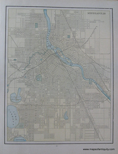 Antique-City-Plan-Minneapolis-1891-Goldthwaite-1890s-1800s-Late-19th-Century-Maps-of-Antiquity