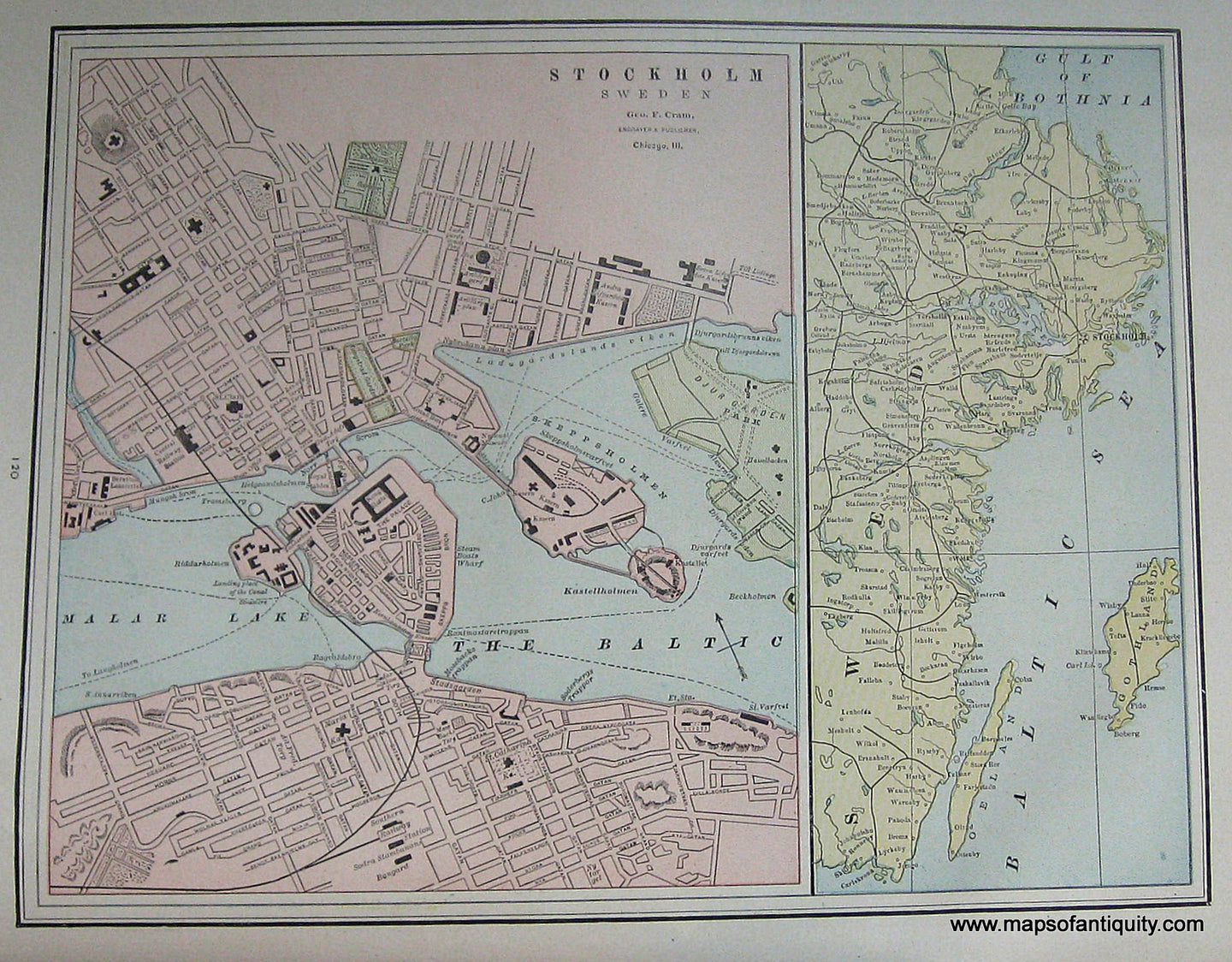 Antique-City-Plan-Stockholm-Sweden-Towns-and-Cities-Scandinavia-1891-Goldthwaite-Maps-Of-Antiquity