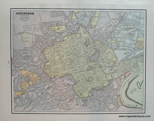 Antique-City-Plan-Edinburgh-Scotland--Towns-and-Cities-Scotland-1891-Goldthwaite-Maps-Of-Antiquity