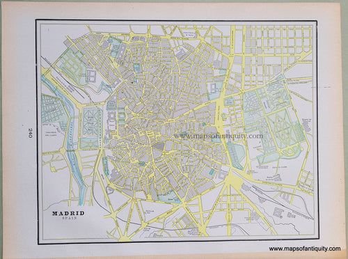 Antique-Map-City-Plan-Madrid-Spain-Cram-1900-Maps-of-Antiquity