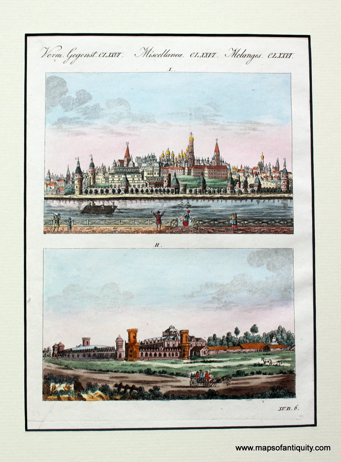 Hand-Colored-Engraved-Antique-City-Views-Edifices-Remarquables-en-Russie-Moscou.**********--Towns-and-Cities-1818-Bertuch-Maps-Of-Antiquity