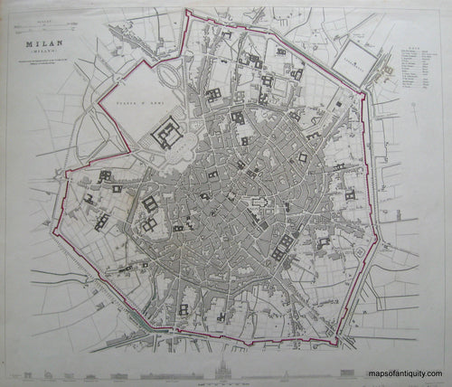 Antique-Map-Milan-(Milano)
