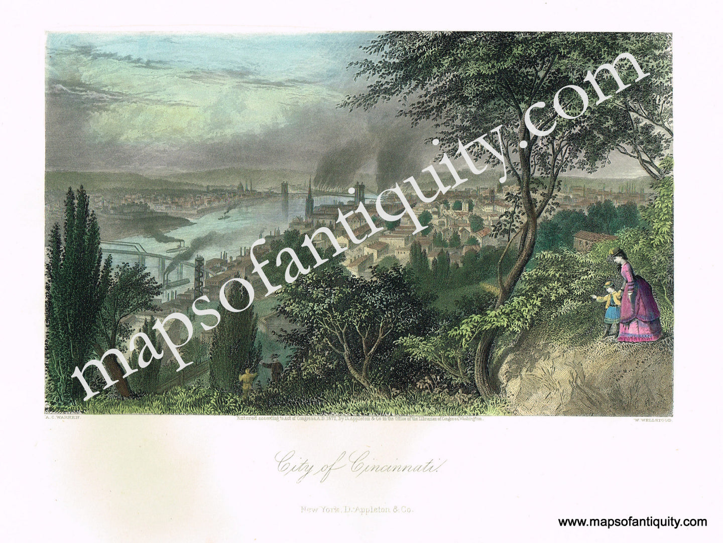 Hand-Colored-Antique-Engraved-Illustration-City-of-Cincinnati-Towns-and-Cities---1872-Appleton-Maps-Of-Antiquity