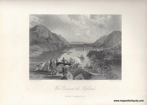 Antique-Print-West-Point-and-the-Highlands-1872-Appleton-Picturesque-America